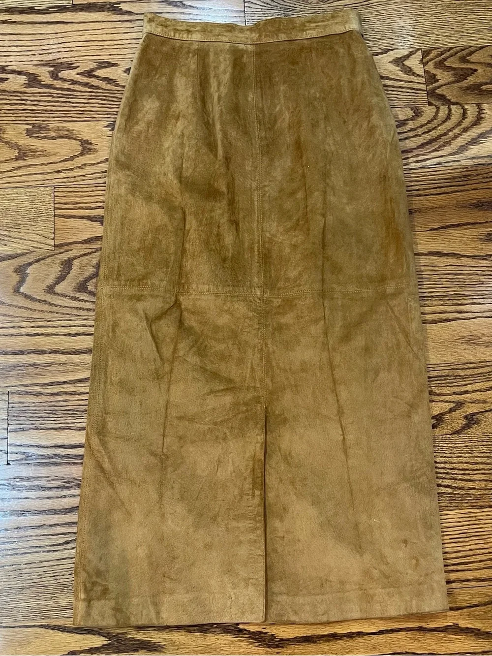 Eagle’s Eye Vintage 80s Suede Midi Skirt Sz 8 Tan Heritage Academia Western Fall